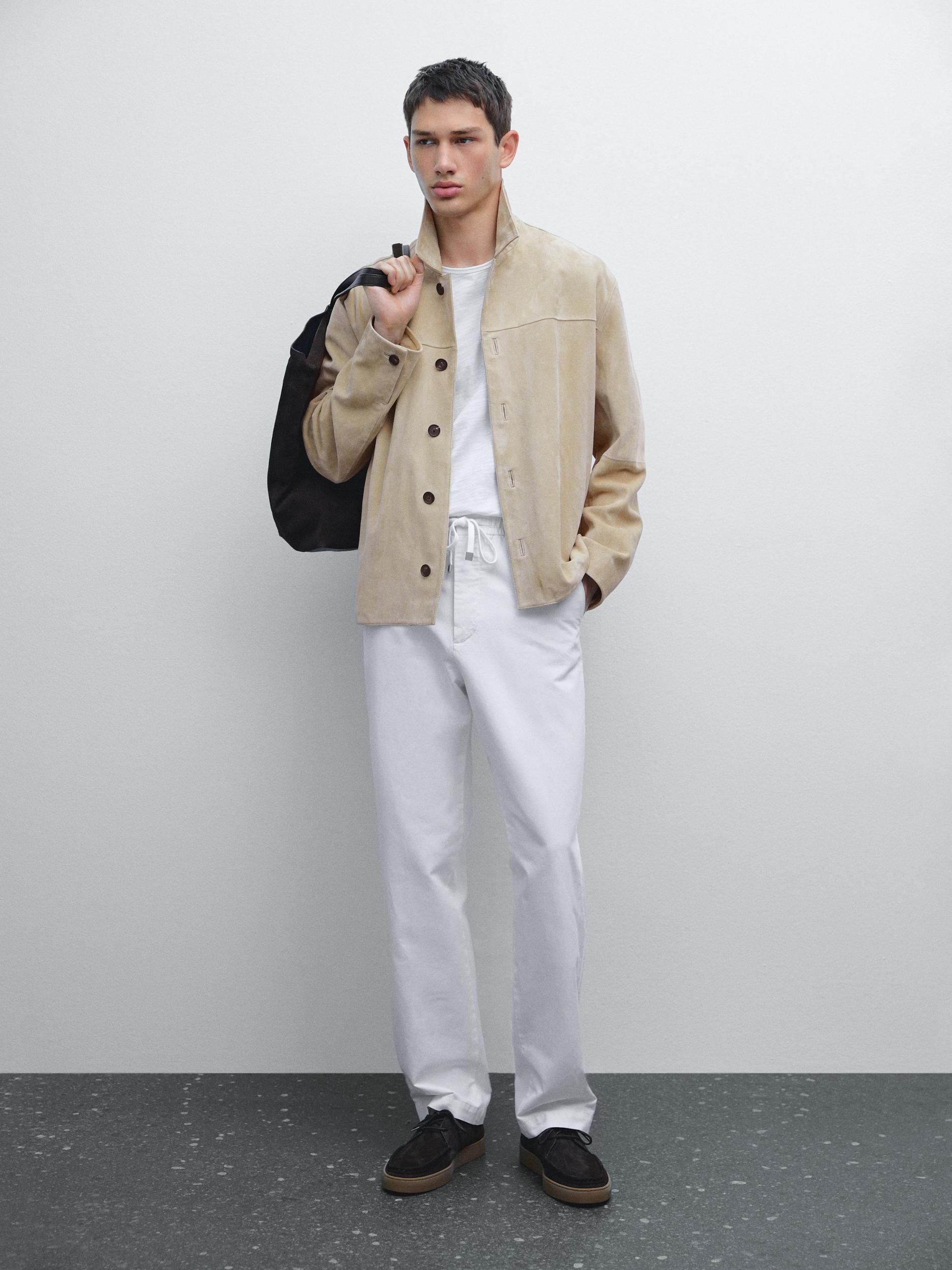 Cotton blend jogger fit trousers Product Image