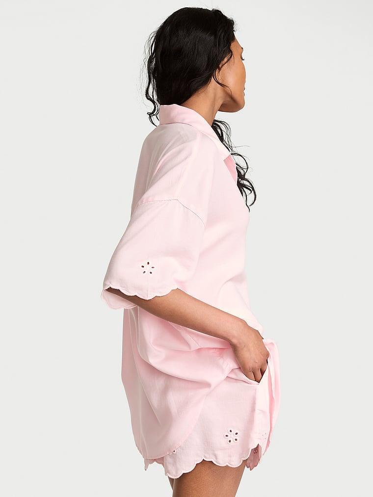 Modal-Cotton Eyelet Long Pajama Set Product Image