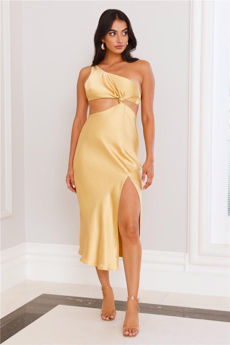 Dreamy Look Midi Dress Yellow Product Image