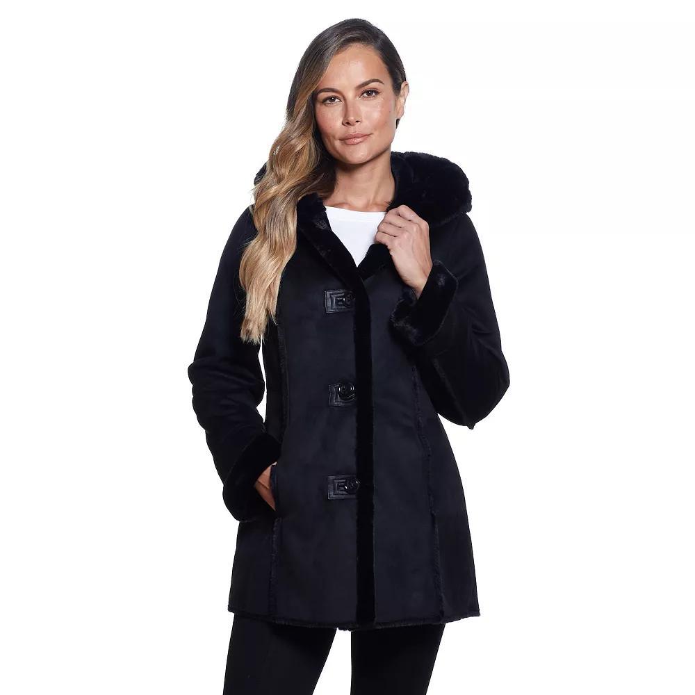 Women's Gallery Hooded Faux-Fur Coat,  Product Image