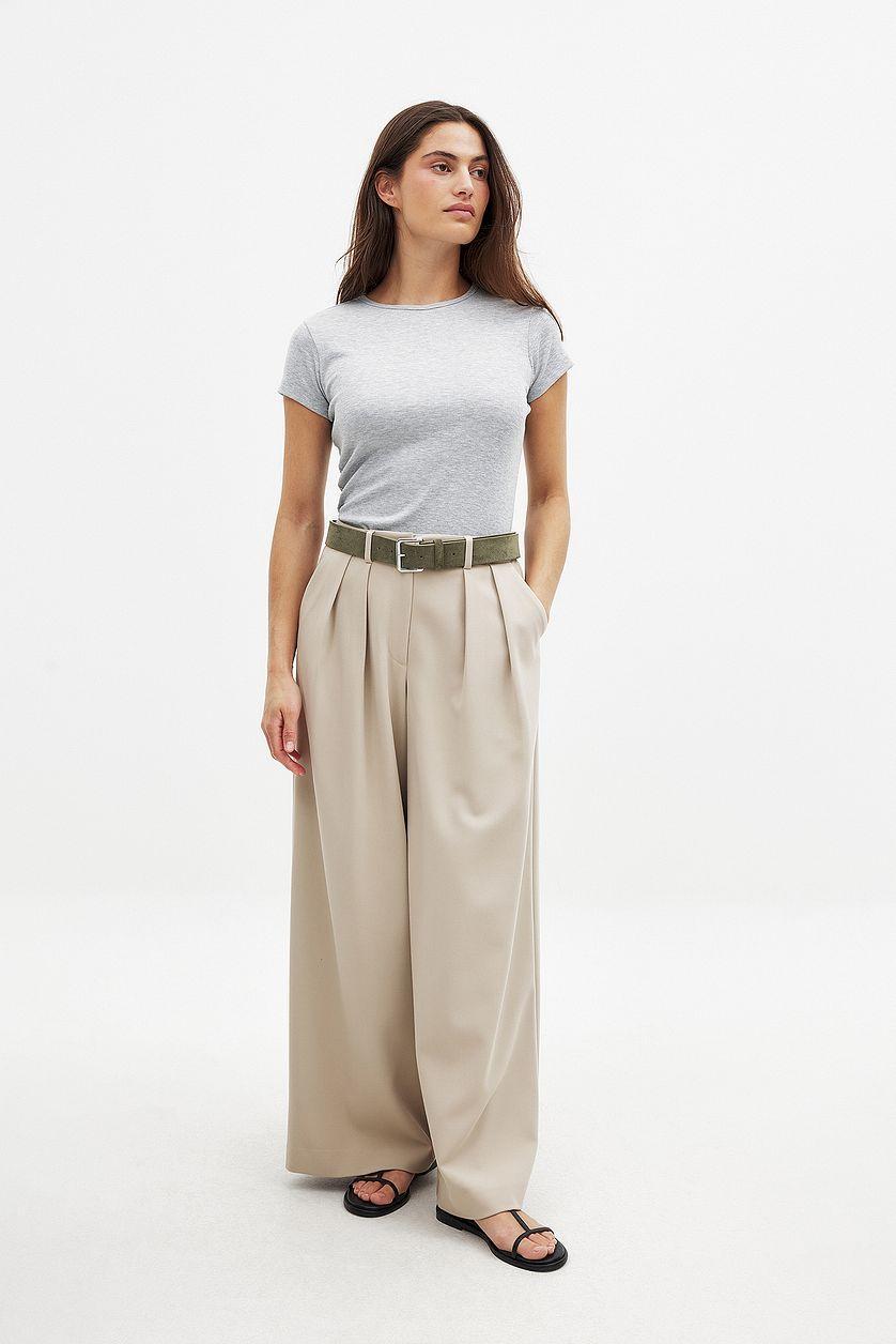 Ribbed Short Sleeve T-shirt Product Image