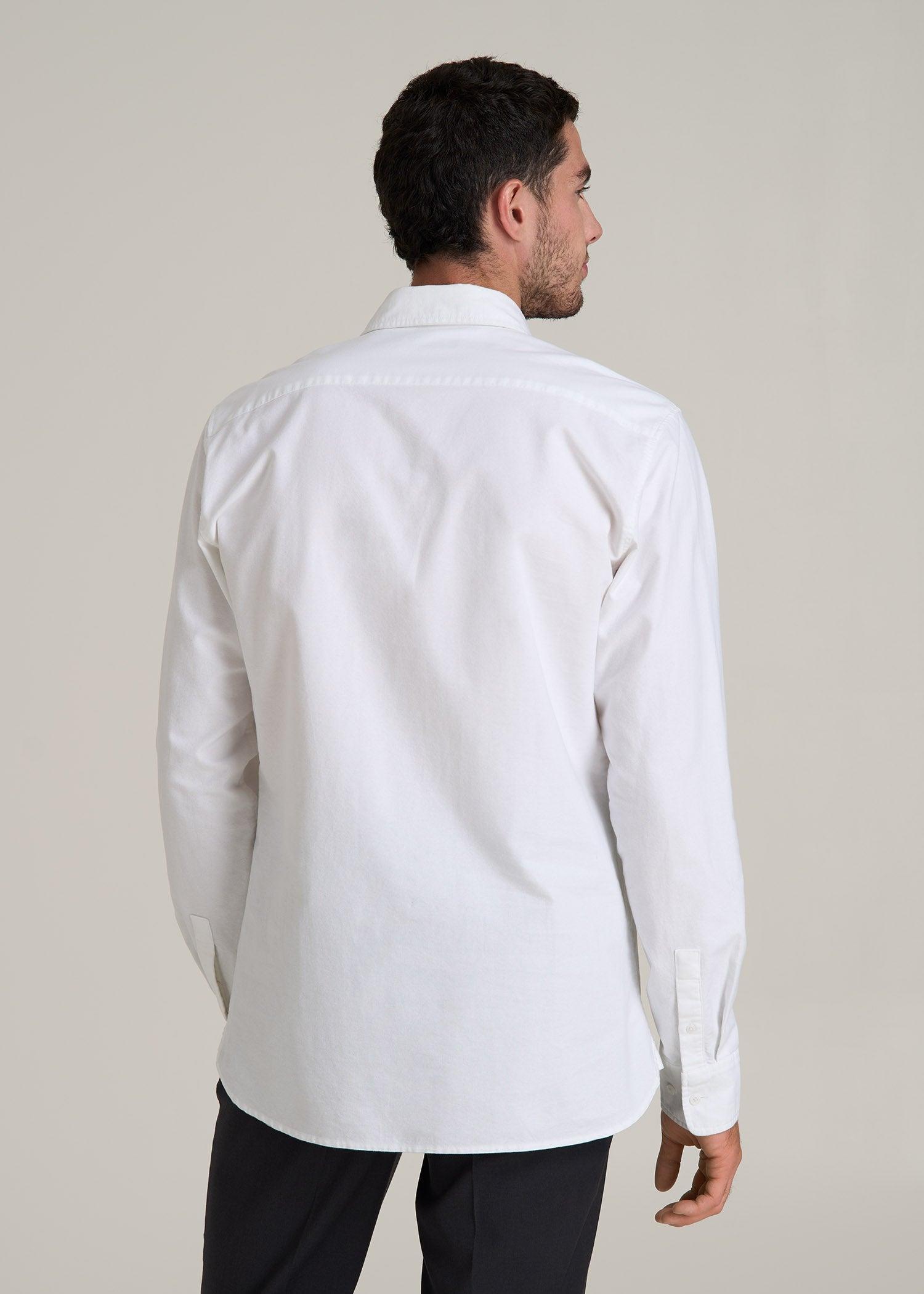 Pinpoint Oxford Shirt for Tall Men in White Male Product Image