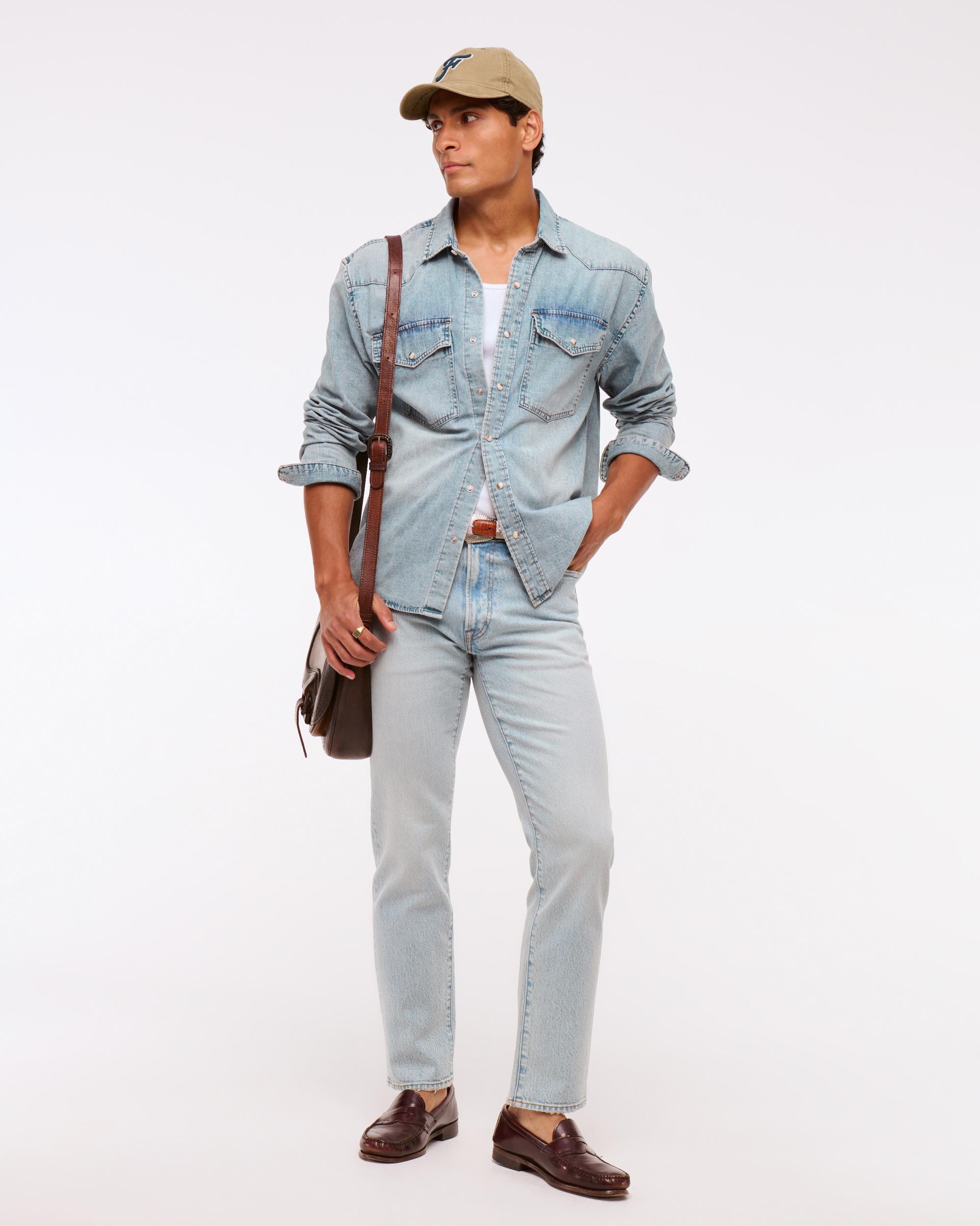 Denim Button-Up Shirt Product Image