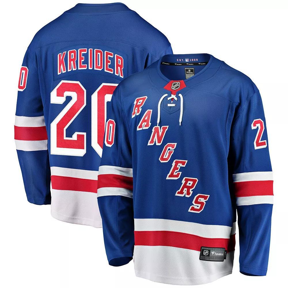 Mens Fanatics Branded Chris Kreider Blue New York Rangers Home Breakaway Player Jersey Product Image