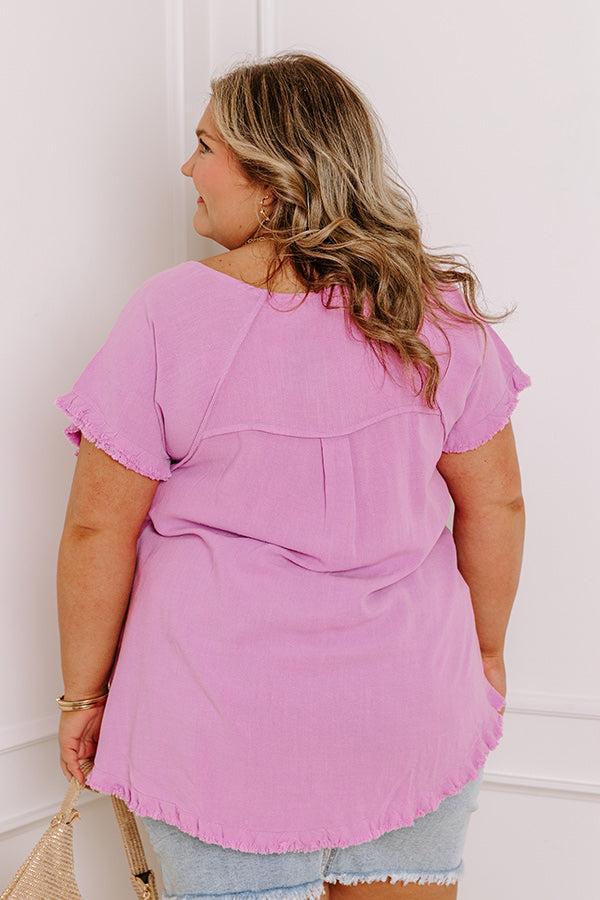 Open Book Frayed Shift Top In Violet Curves Product Image