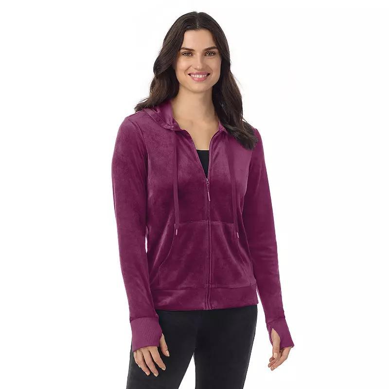 Womens Cuddl Duds Stretch Velour Full-Zip Hoodie Product Image