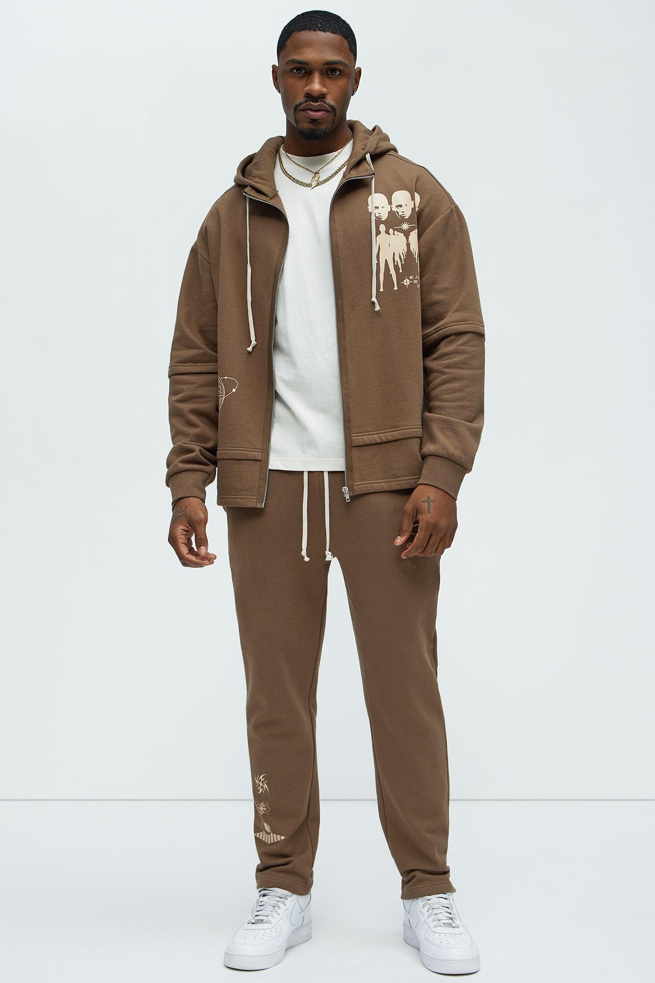 Interstellar Zip Hoodie - Brown Product Image