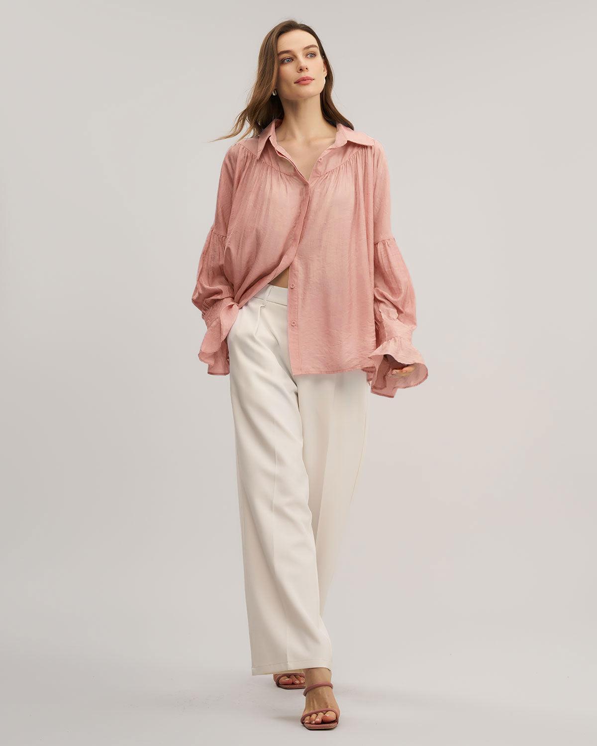 Pink Oversized Button Shirt Product Image