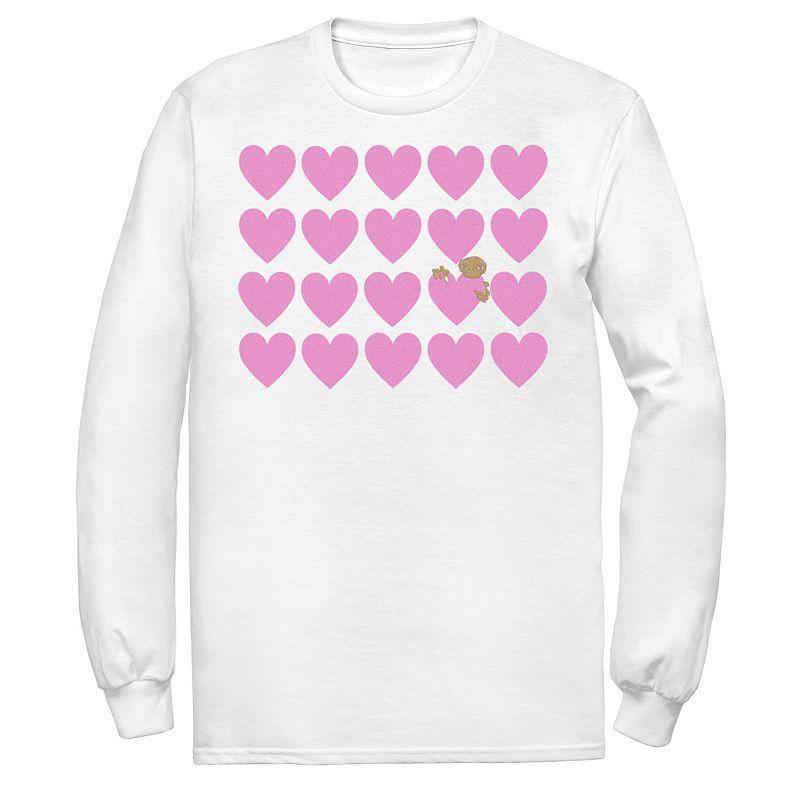 Men's E.T. Pink Heart Grid E.T. Peaking Tee, Size: XXL, White Product Image