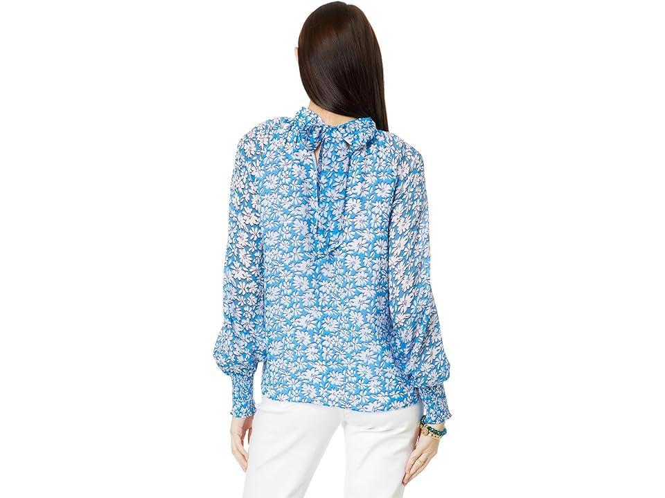 Lilly Pulitzer Ellielynn Long Sleeve Top (Lunar Palm Beach Petals) Women's Clothing Product Image