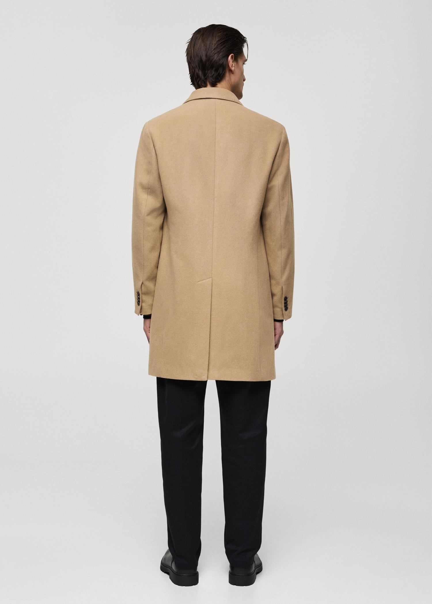 Long recycled wool coat - Men | MANGO USA Product Image