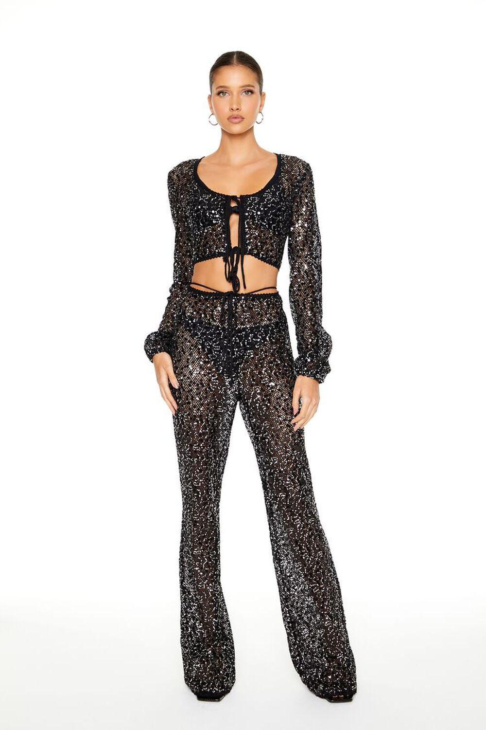 Sequin Crop Top & Pants Set | Forever 21 Product Image