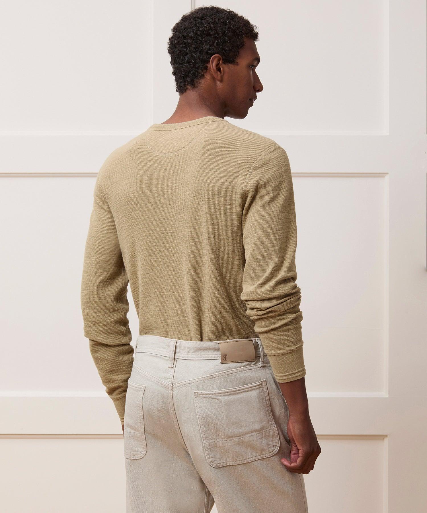 Lightweight Mini Waffle Henley in Baja Dunes Product Image