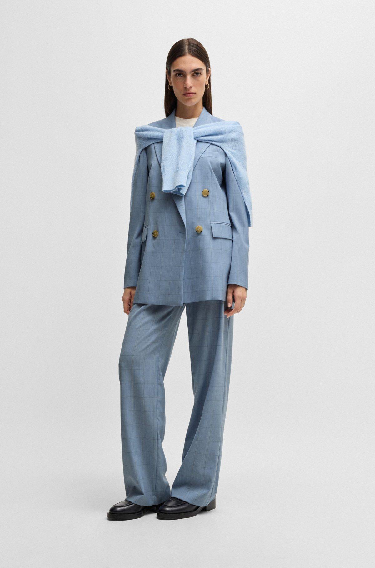 Regular-fit suit jacket in checked wool Product Image