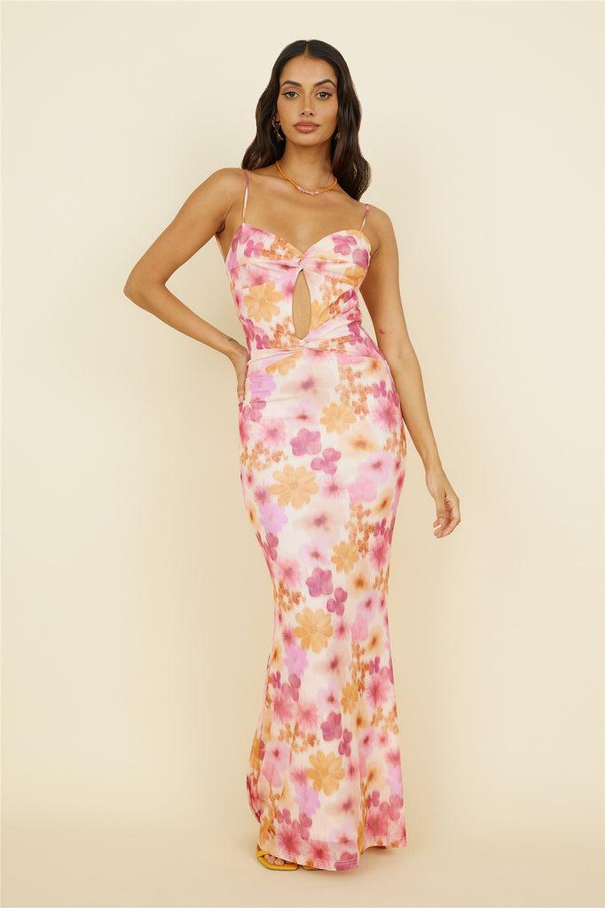 RUNAWAY THE LABEL Marlini Maxi Dress Orange Floral Product Image