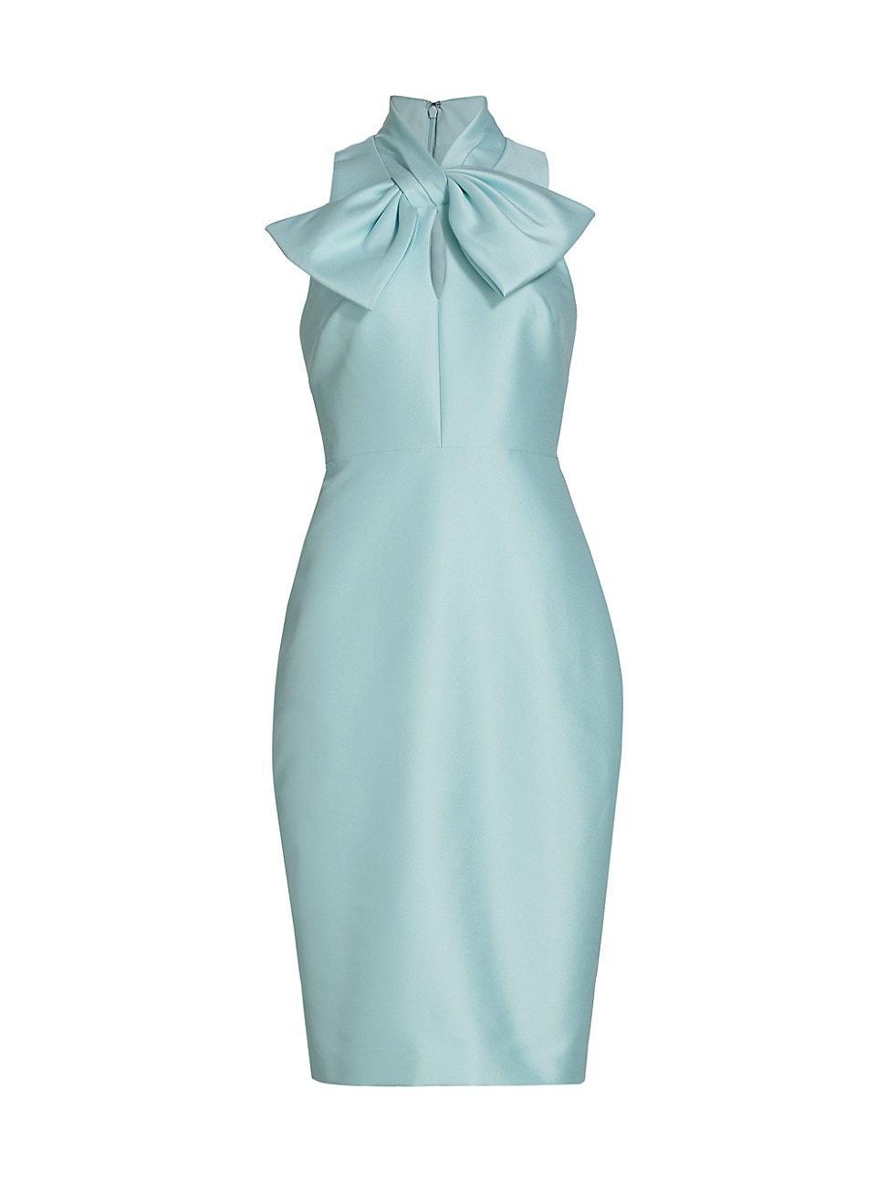 Womens Bow Satin Sheath Dress Product Image