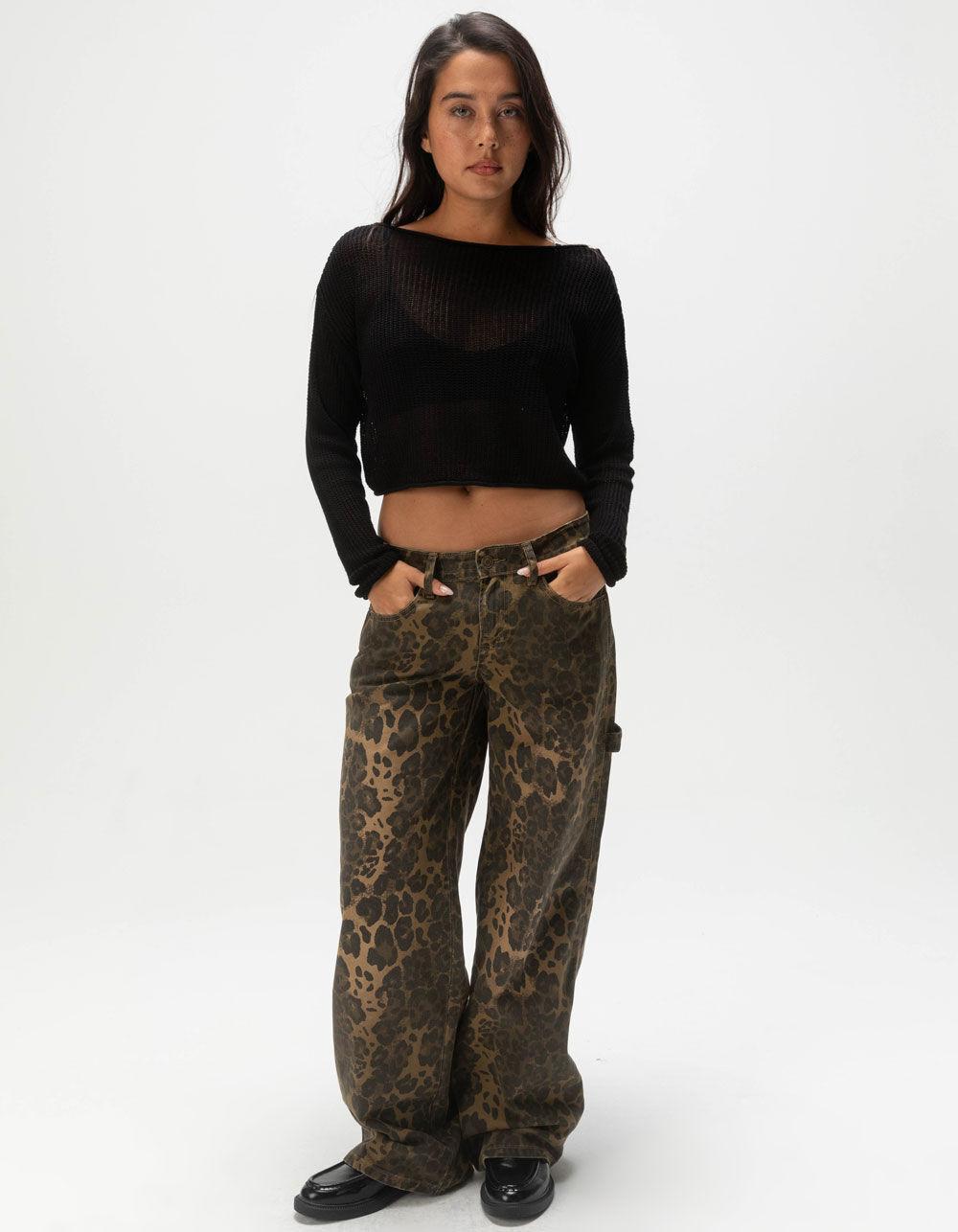 FULL TILT Mesh Womens Pullover Sweater - TAN Product Image