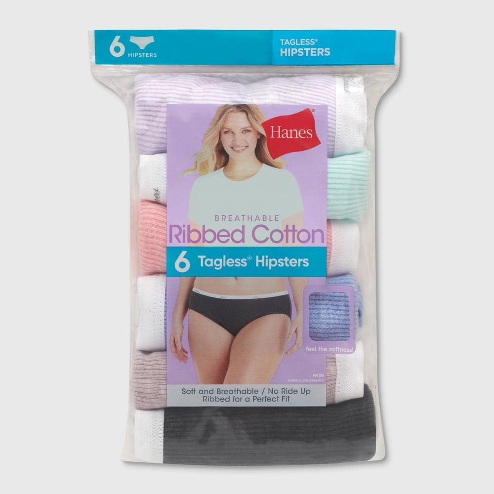 Hanes Womens Ribbed Hipster Underwear, 6-Pack Assorted 5 Product Image