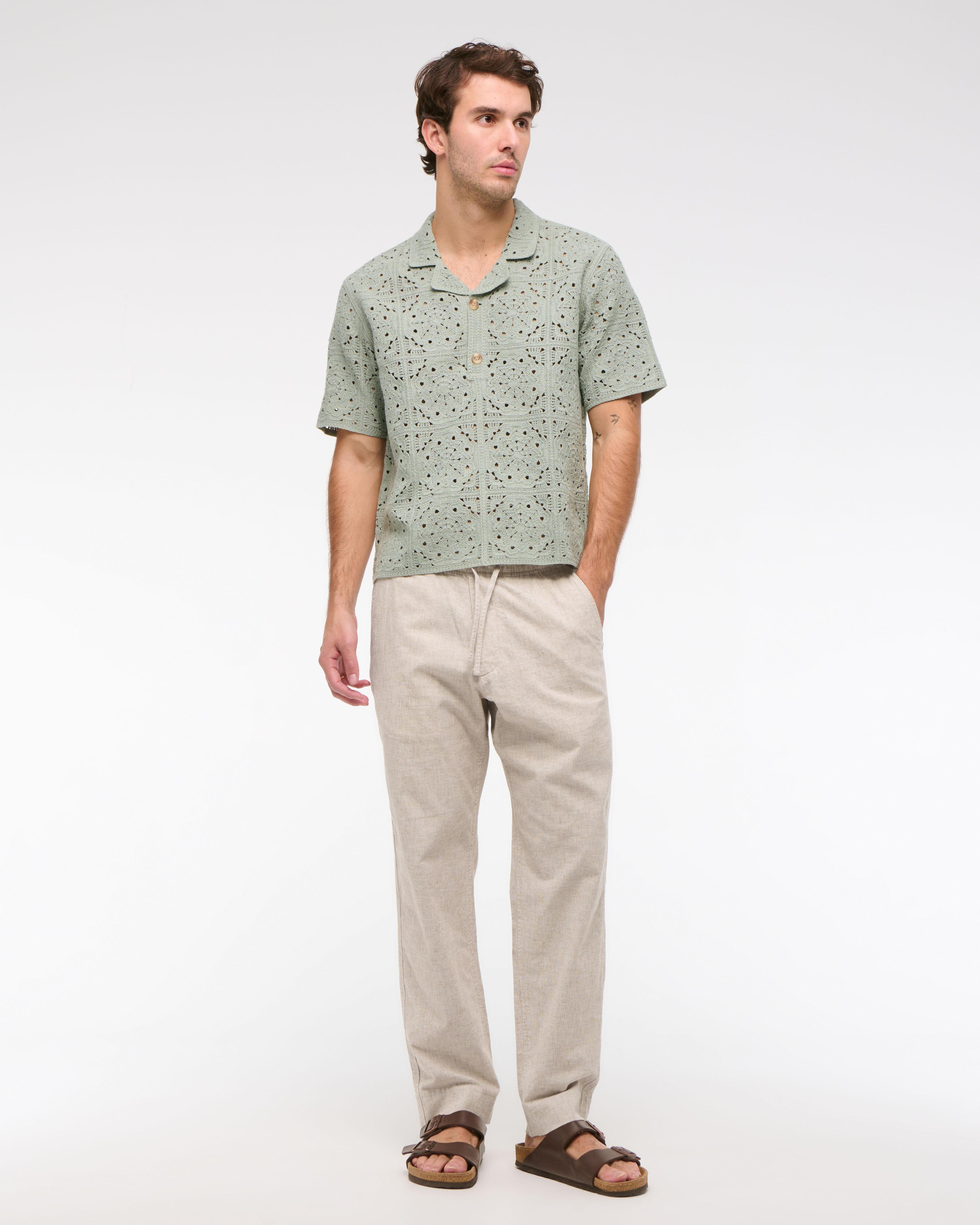 Loose Linen-Blend Pull-On Pant Product Image