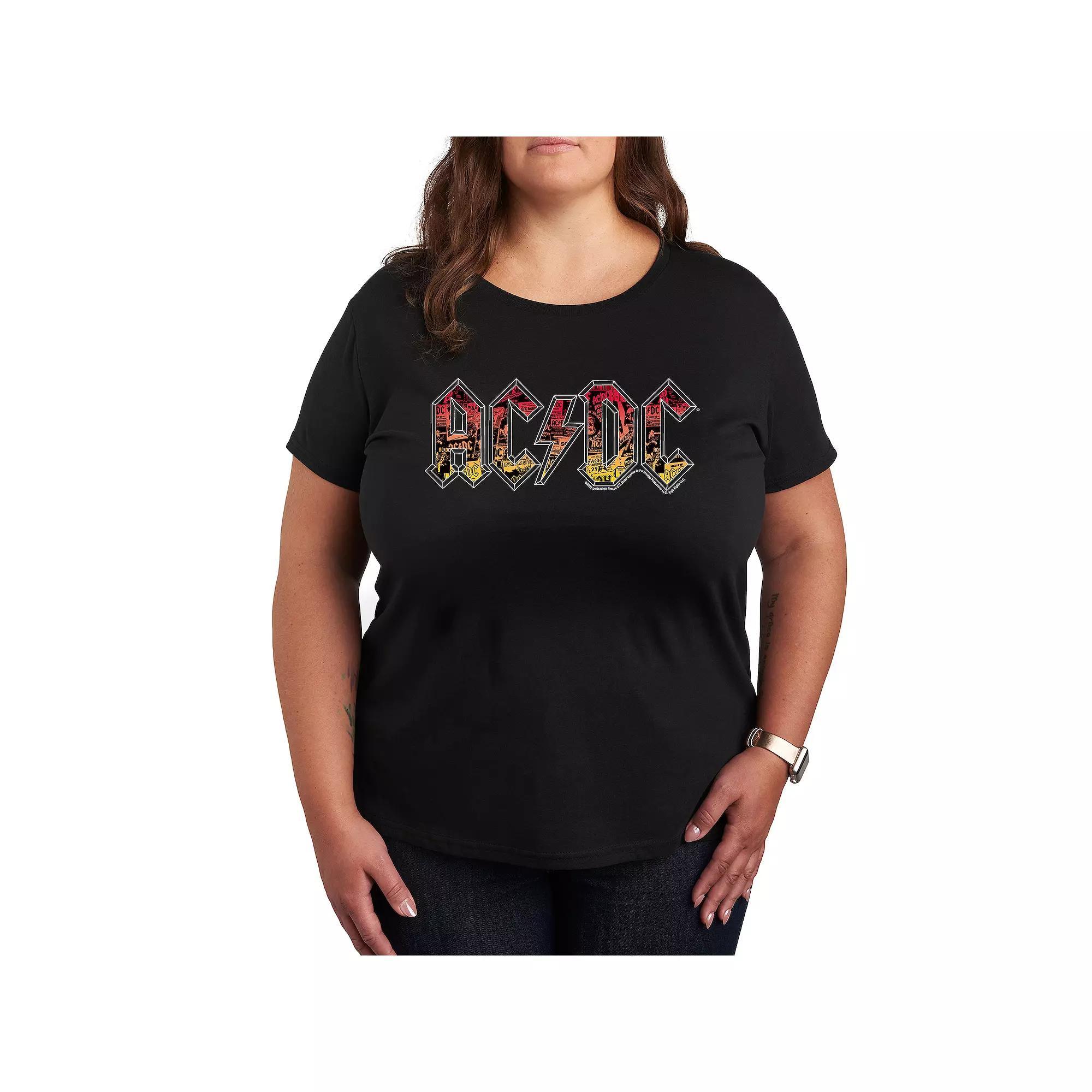 Plus ACDC Poster Texture Graphic Tee, Women's,  Product Image
