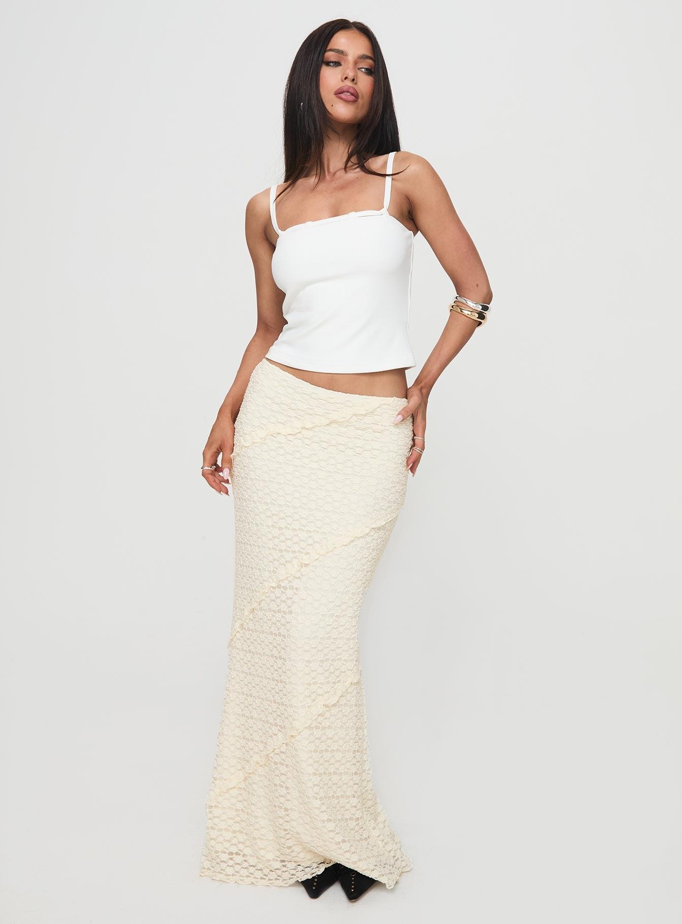 Incandescent Maxi Skirt Cream Product Image