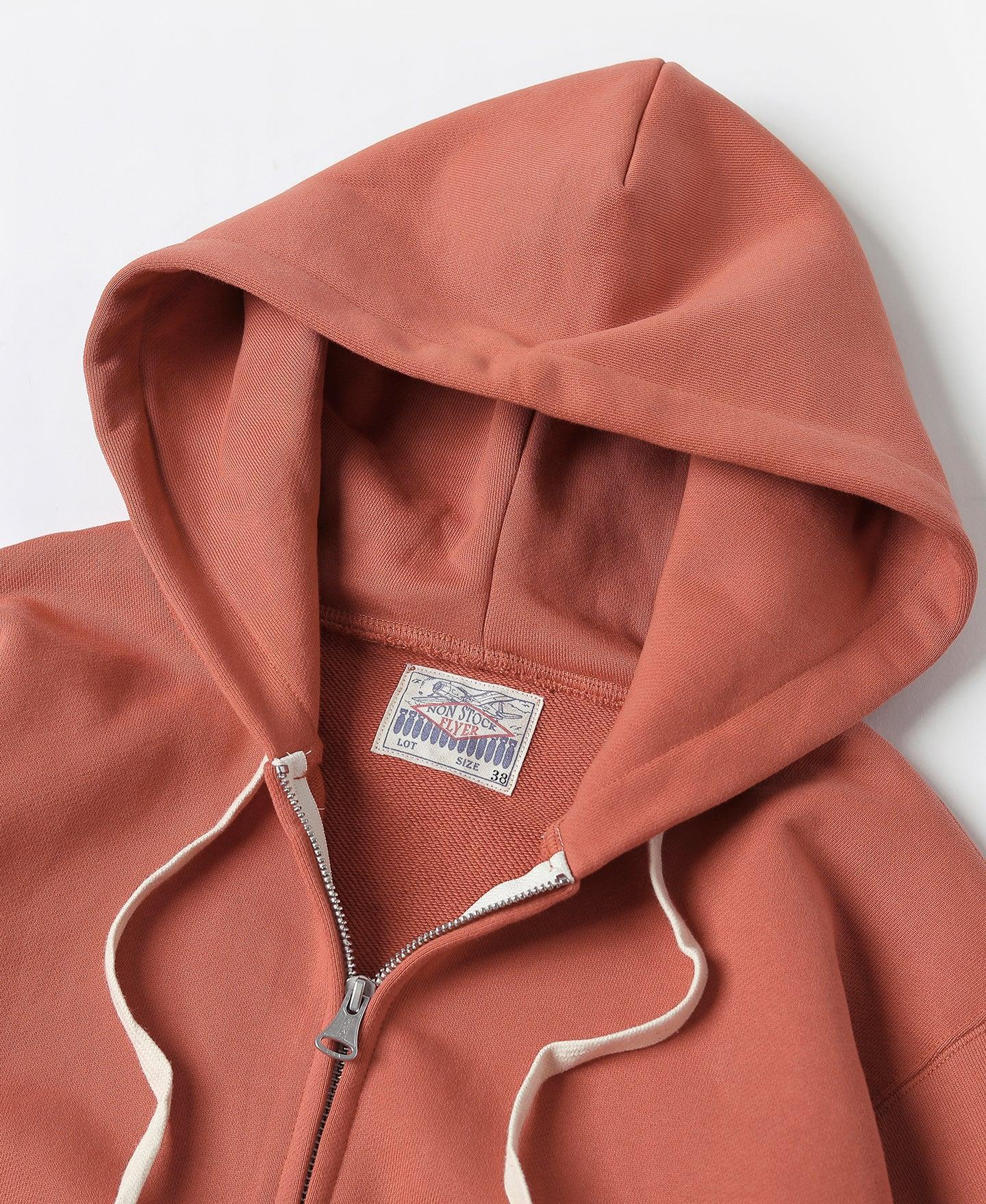 17.5 oz Terry Cloth Full-Zip Hoodie - Brick Red Product Image