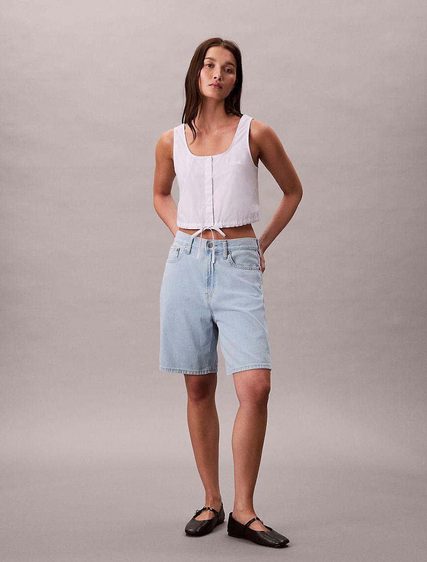 Poplin Button-Down Top Product Image