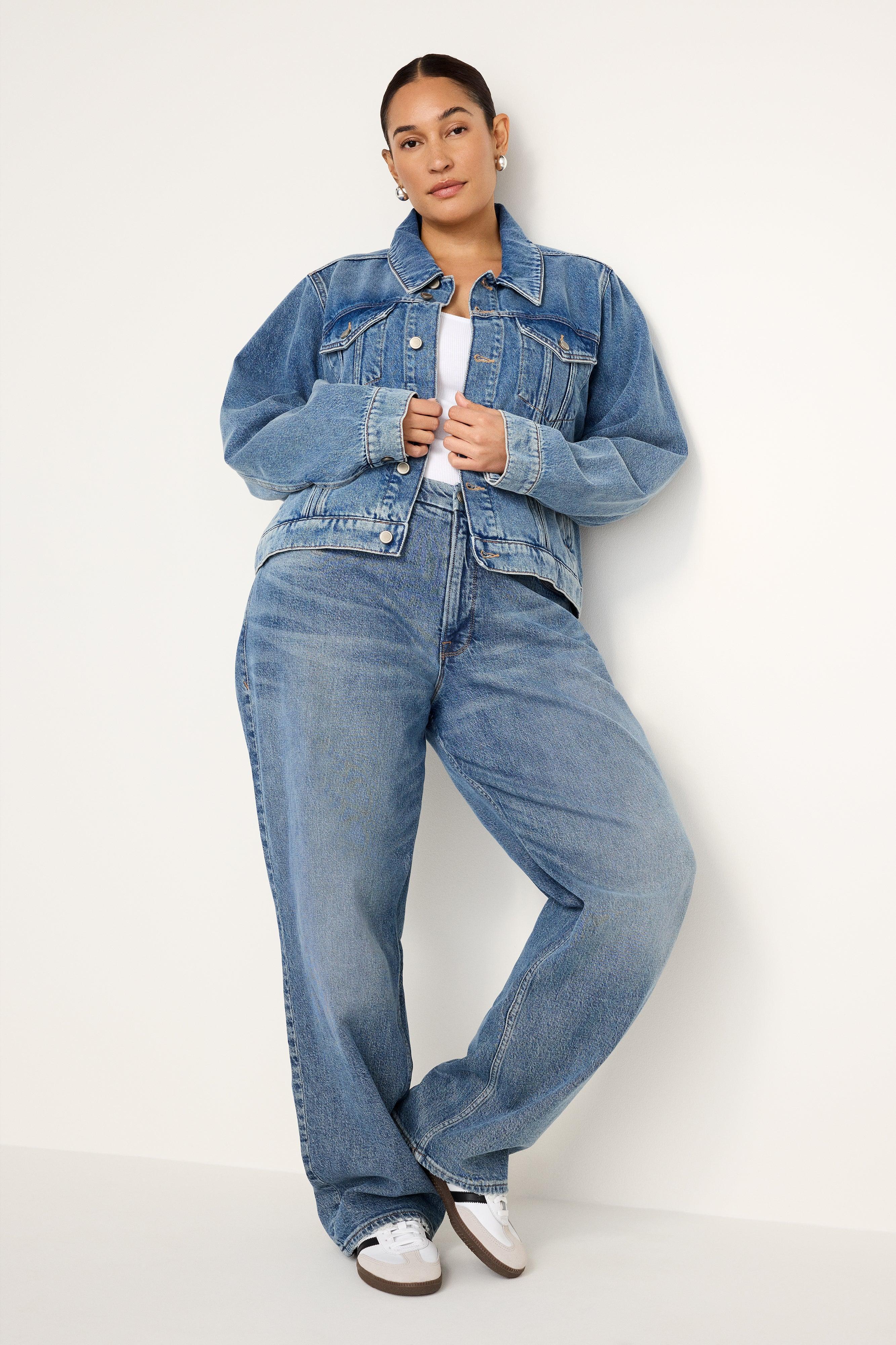 CROPPED TRUCKER JACKET | INDIGO682 Product Image