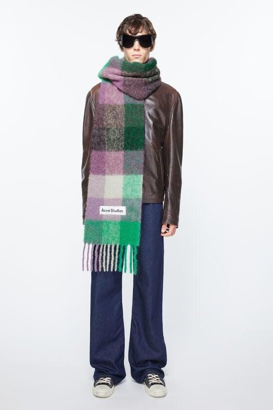 Mohair checked scarf Product Image