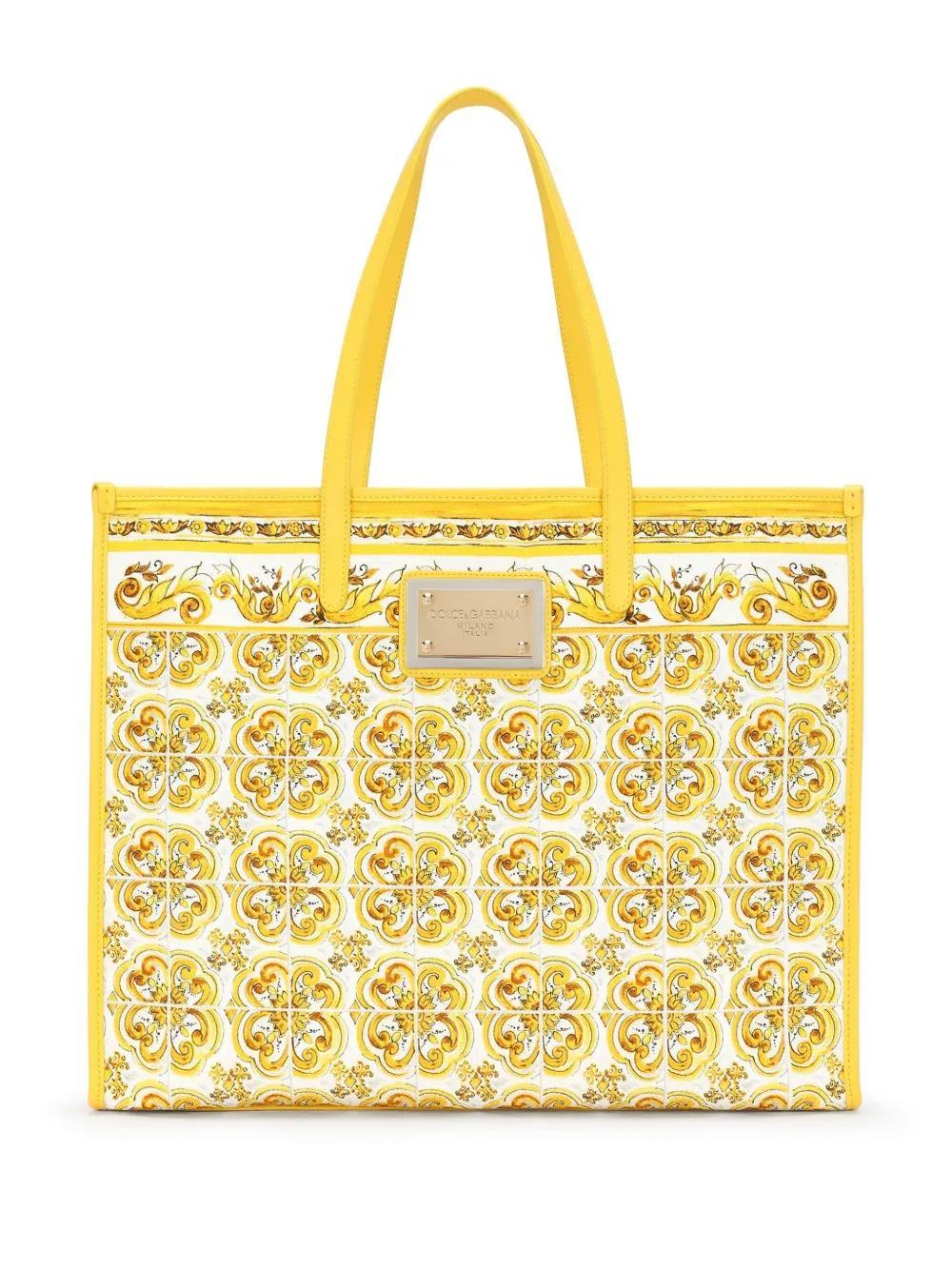 Women's Large Shopping Tote Bag In Yellow,orange Product Image