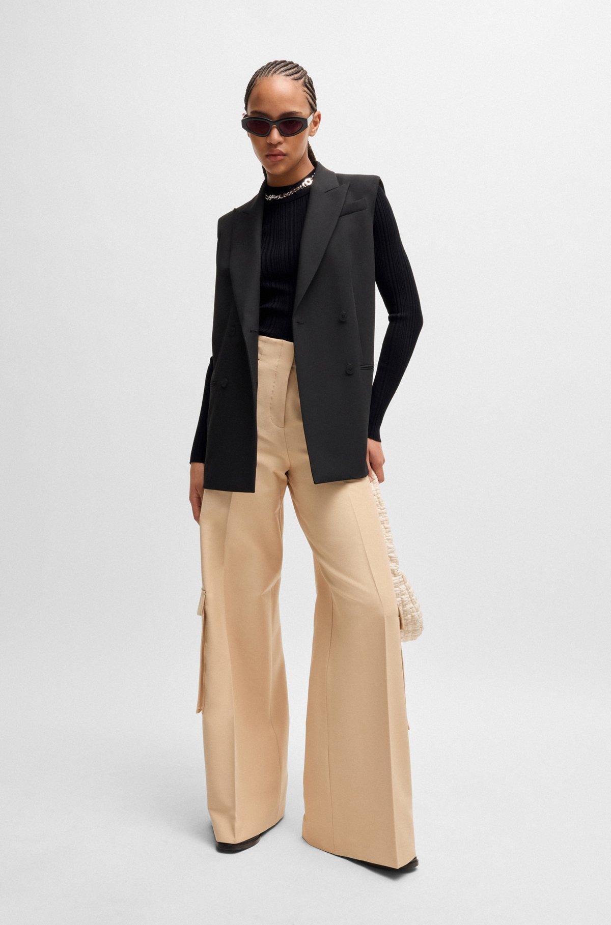 Slim-fit sweater with irregular ribbed structure Product Image