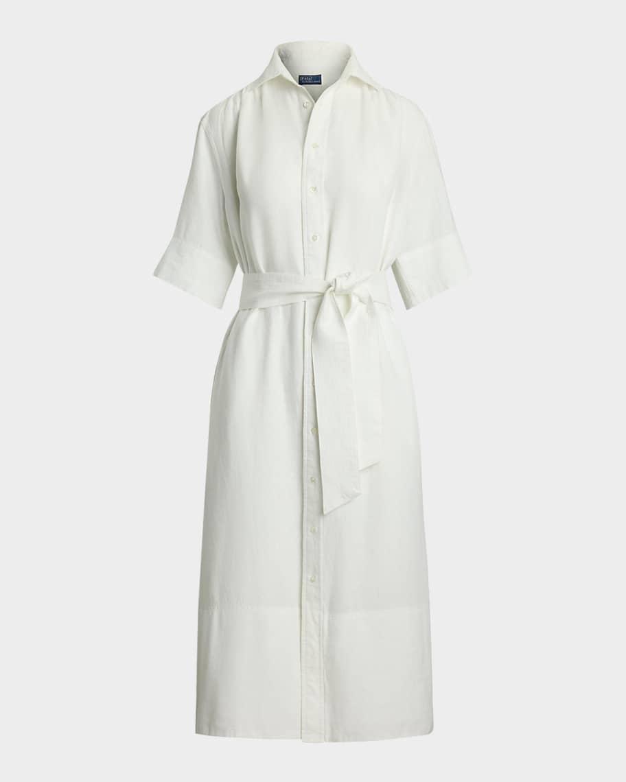 Belted Linen Shirtdress Product Image