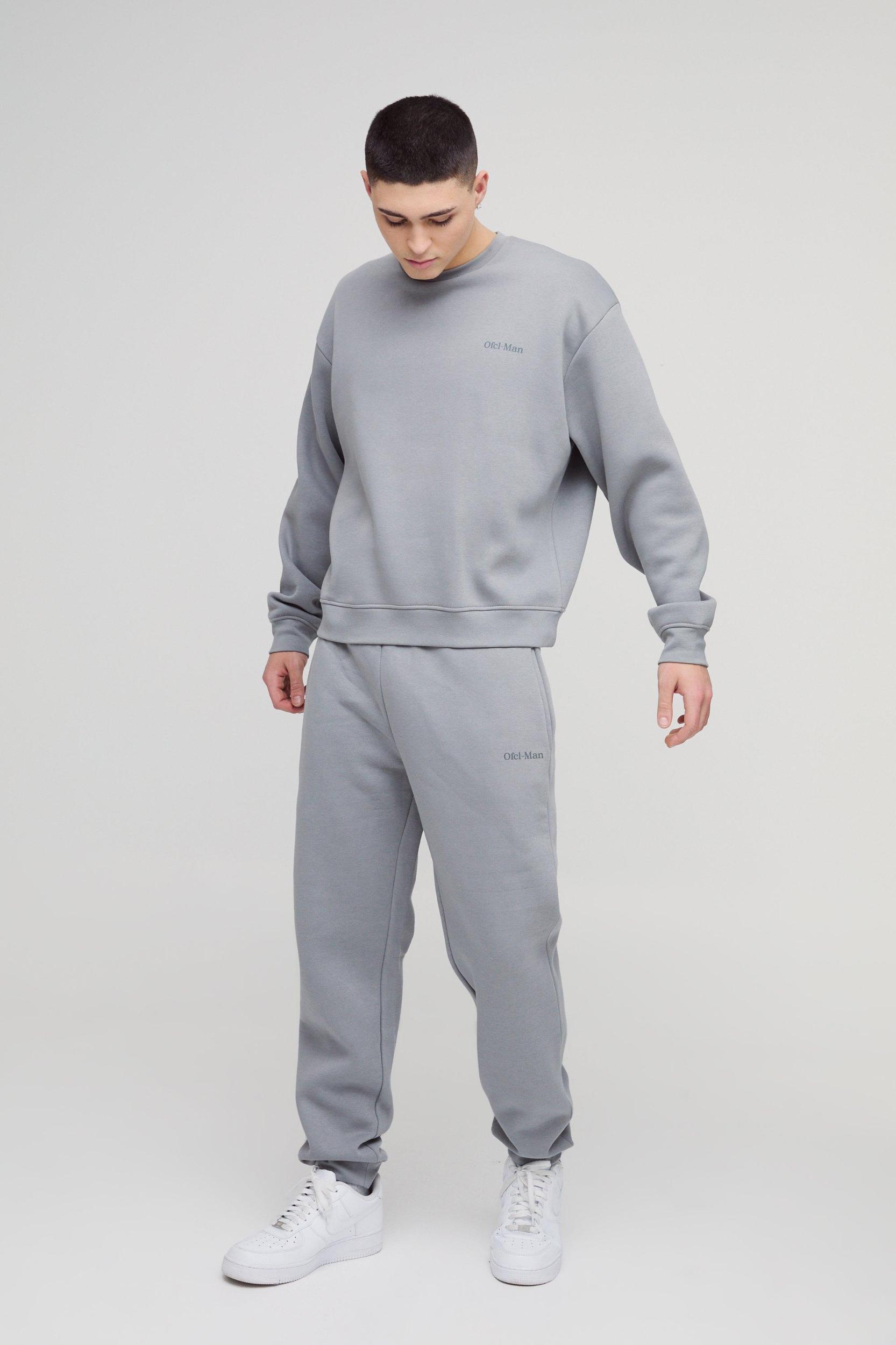 330gsm Oversized Boxy Ofcl Man Sweatshirt Tracksuit | boohooMAN USA Product Image