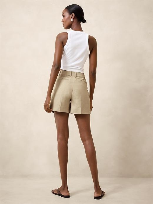 Linen-Blend Cropped Shell Product Image