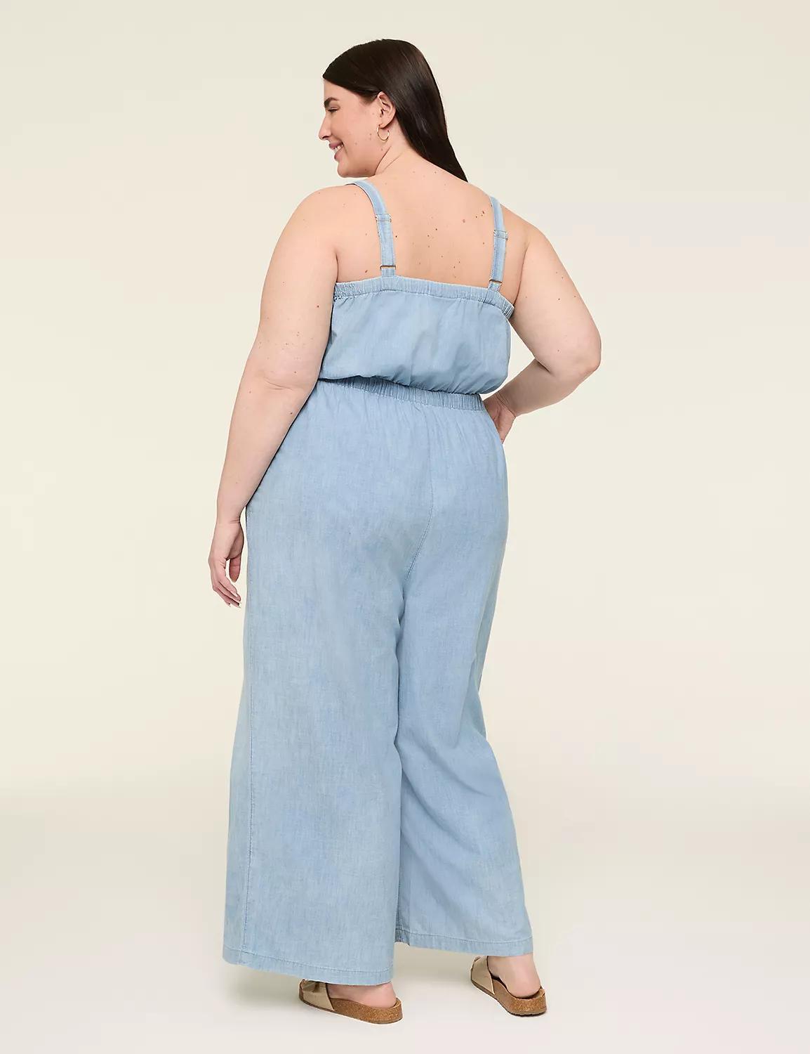 Chambray V-Neck Jumpsuit Product Image