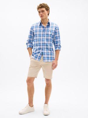 Regular Fit Plaid Stretch Poplin Shirt Product Image