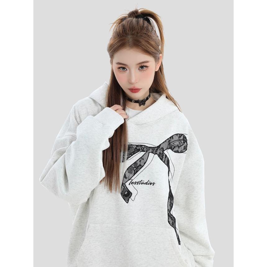 Couple Matching Lace Ribbon Hoodie Product Image