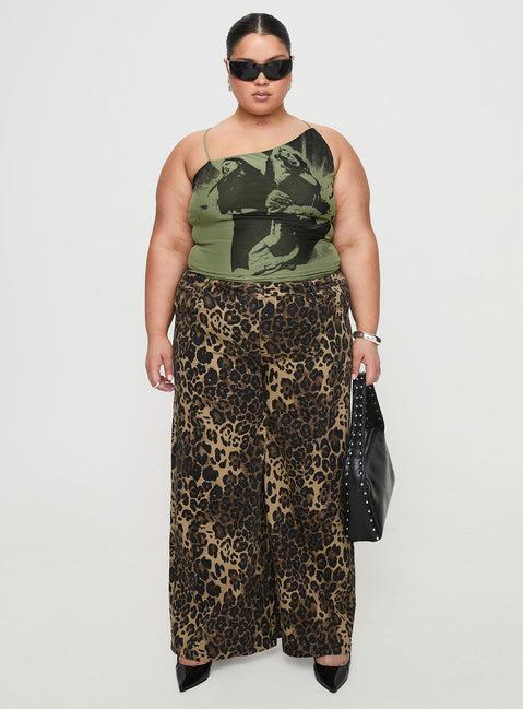 Pantar Low Rise Pants Leopard Curve Product Image