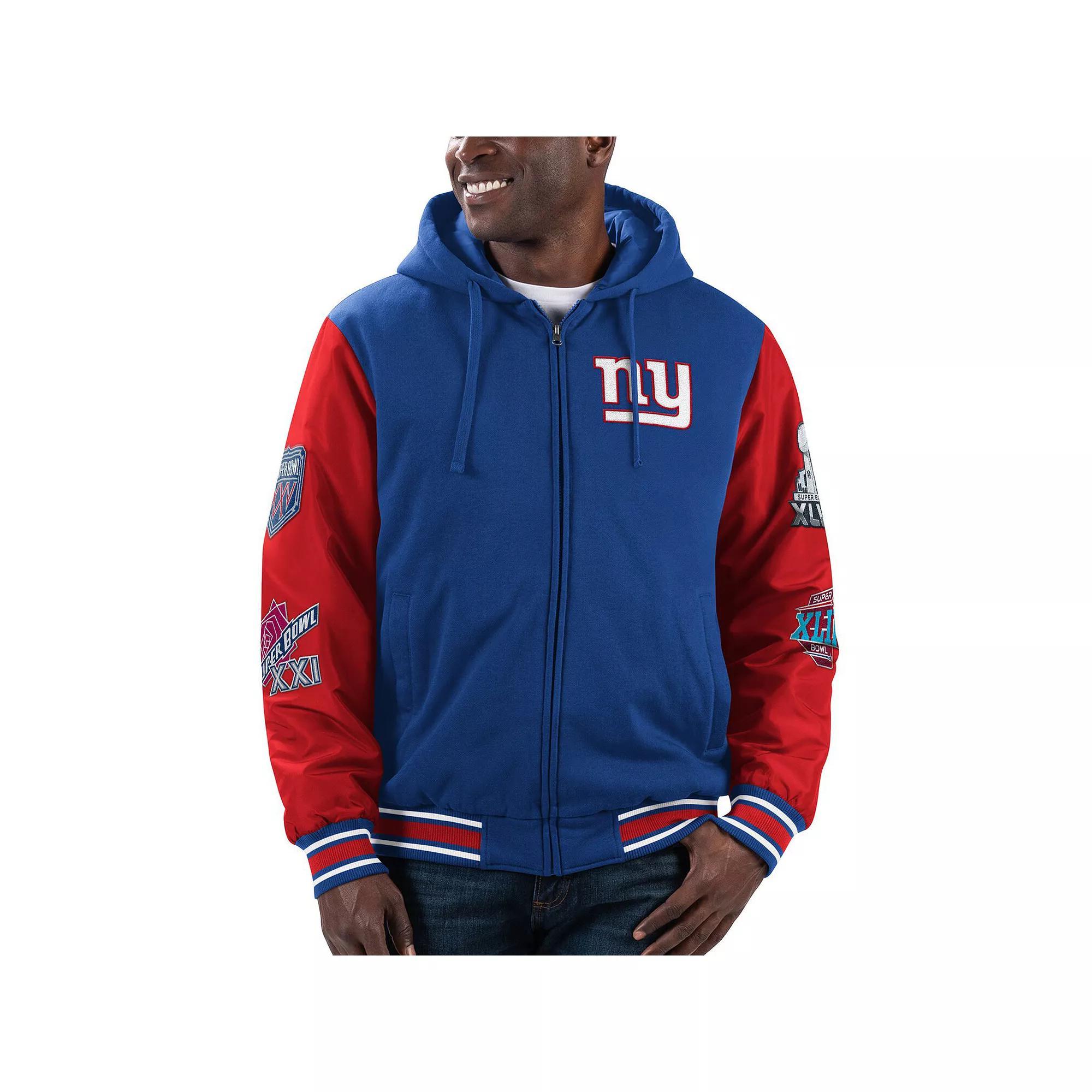 Men's G-III Sports by Carl Banks Royal/Red New York Giants Player Option Full-Zip Hoodie, Size: Small, Blue Product Image