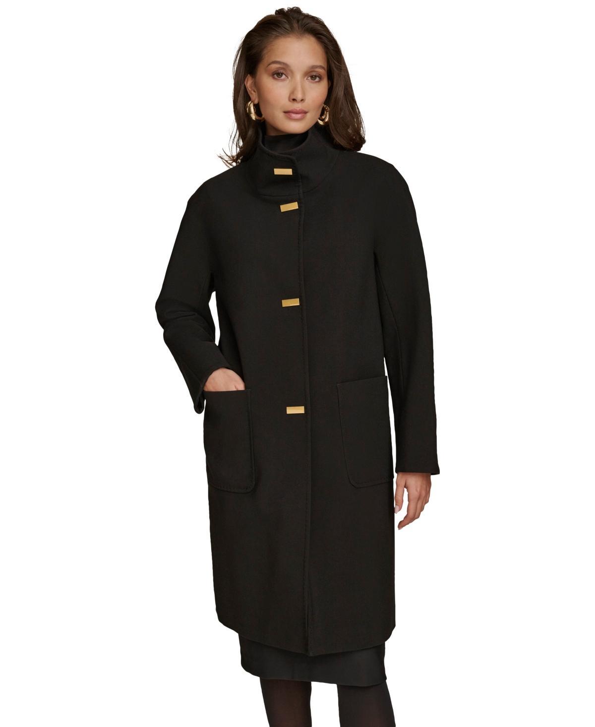 Donna Karan New York Womens Stand-Collar Single-Breasted Coat Product Image