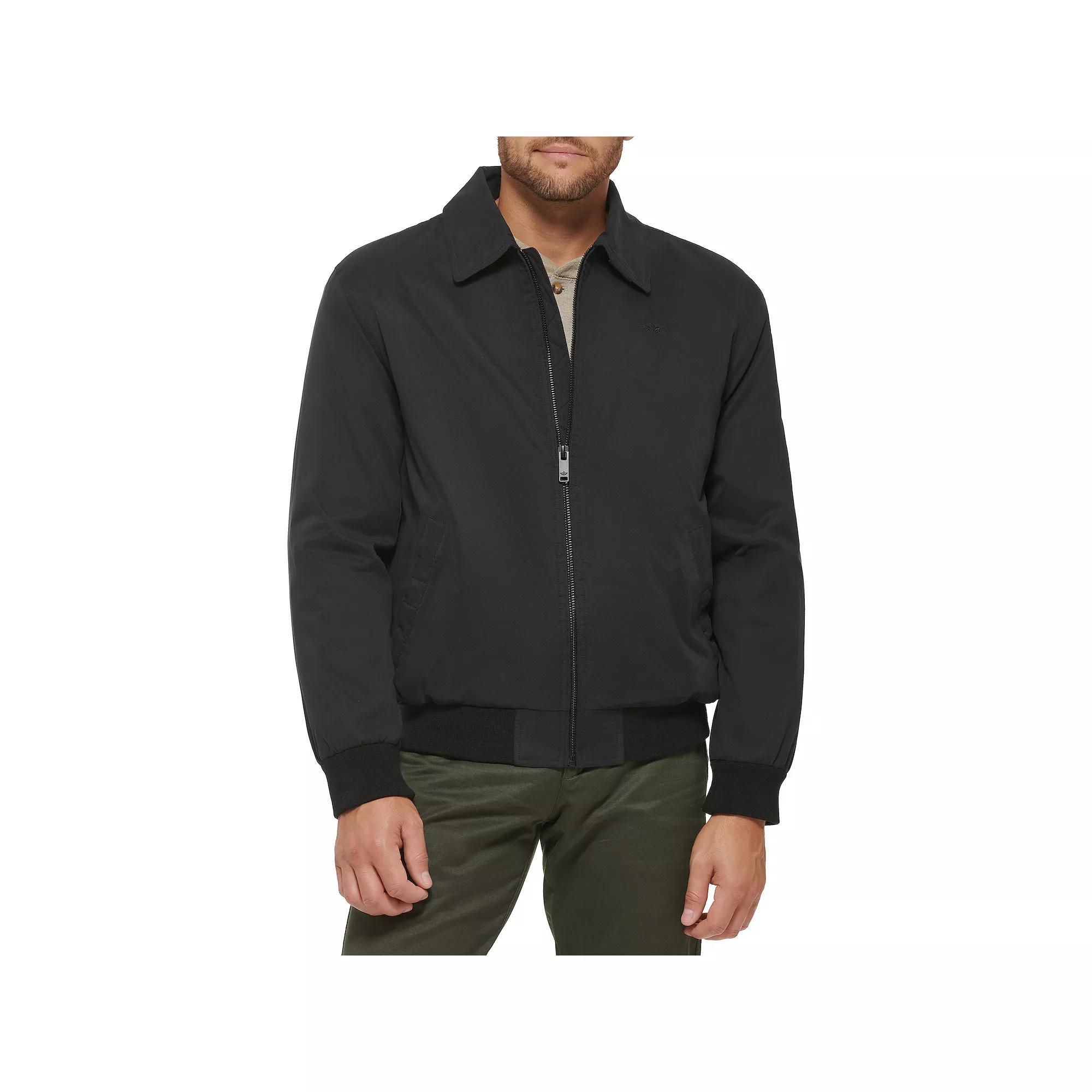 Men's Dockers® Micro-Twill Filled Golf Bomber Jacket, Size: Medium, Black Product Image