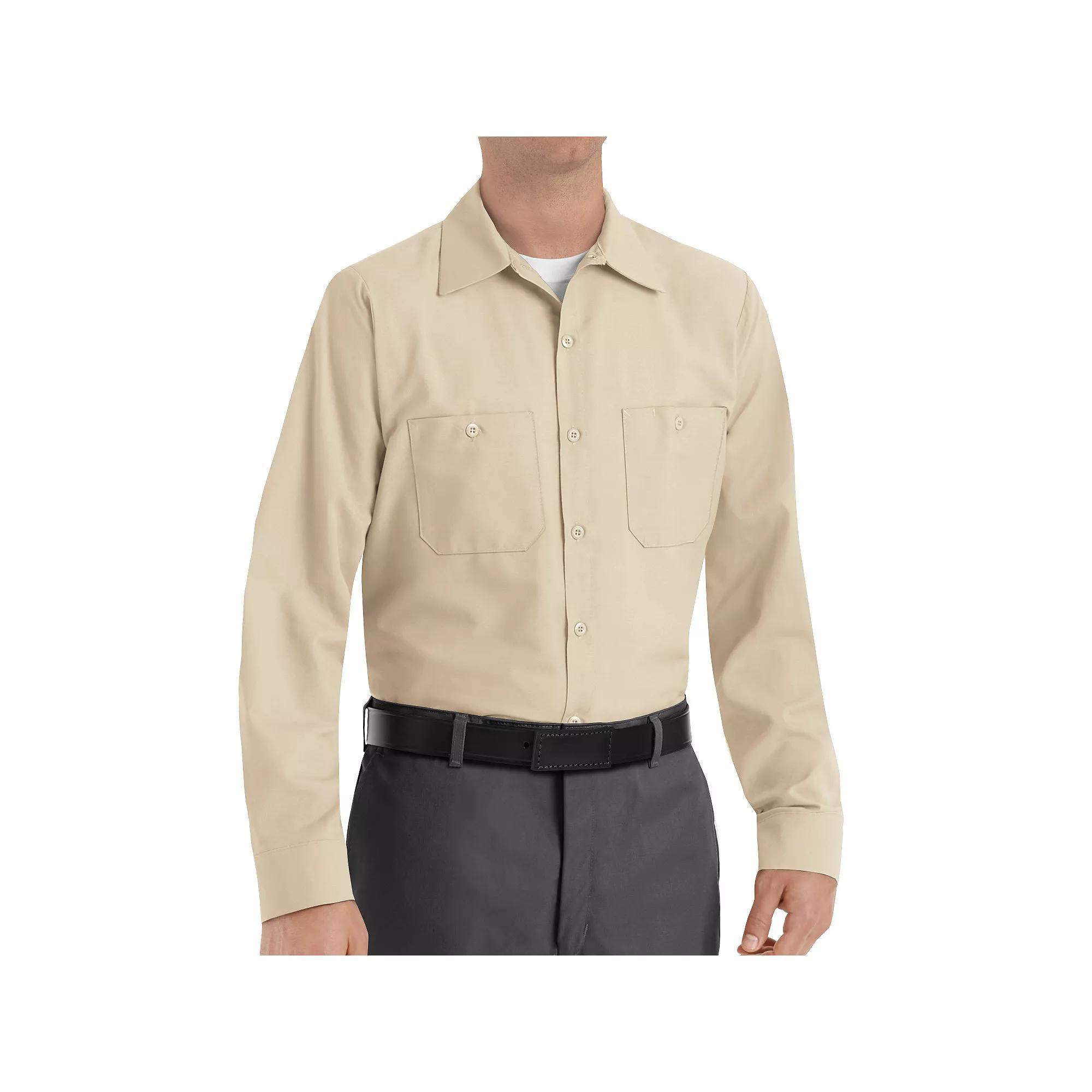 Men's Red Kap Classic-Fit Industrial Long Sleeve Button-Down Work Shirt, Size: Large, Beige Product Image