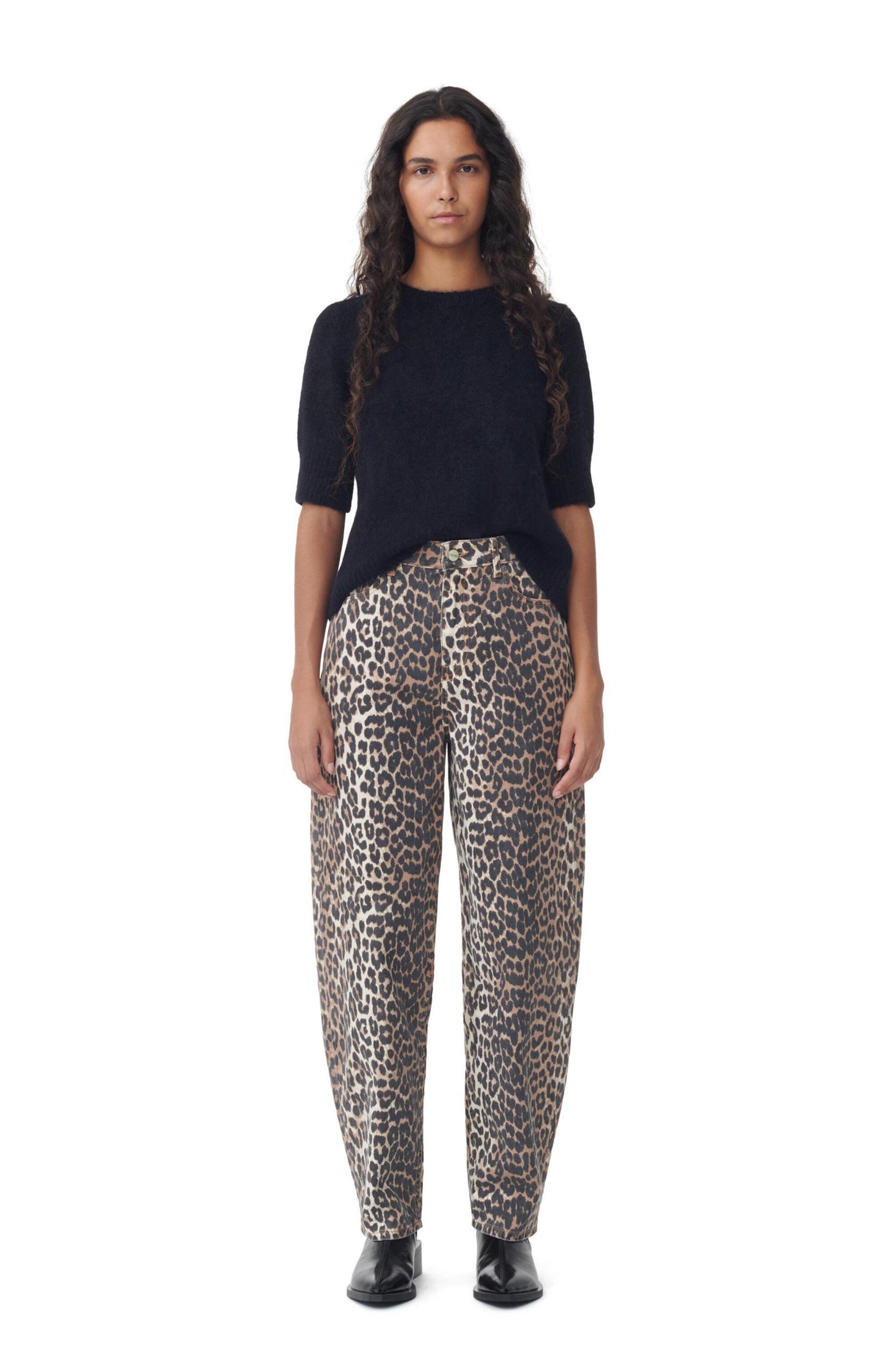 Leopard Denim Stary Jeans Product Image