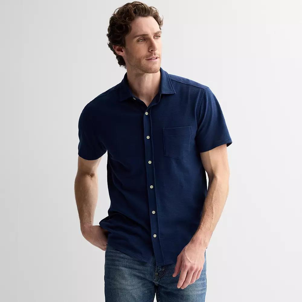 Men's Sonoma Goods For Life® Textured Button Front Knit Shirt,  Product Image