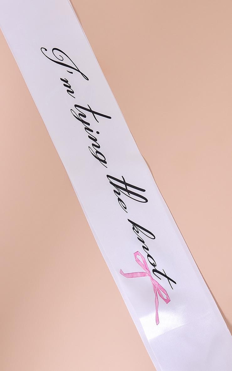 White 'Buy Me A Shot' Bridal Sash Product Image