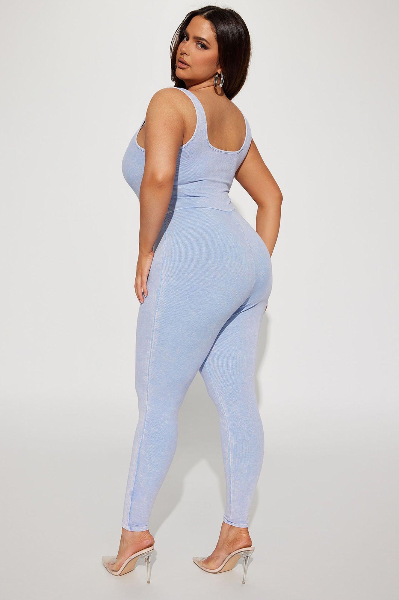 Tie Me Right Ribbed Jumpsuit - Blue Product Image
