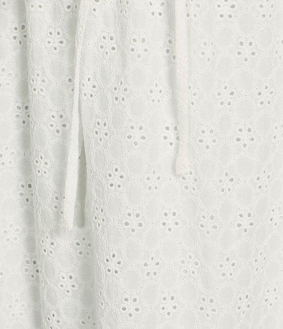 Sadie & Sage Eyelet Drawstring Waist Midi Skirt Product Image