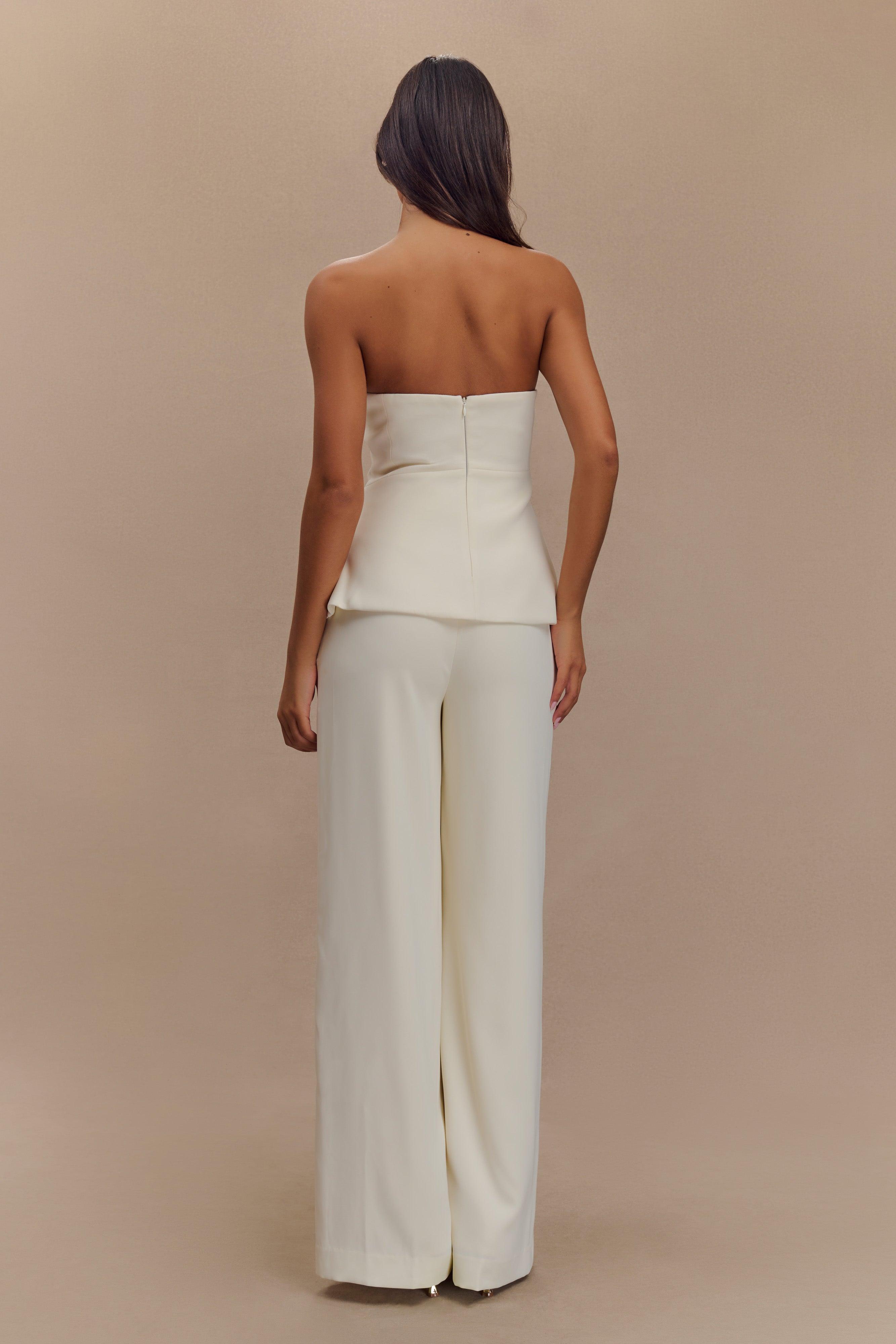 Faith Strapless Suiting Top - Ivory Product Image