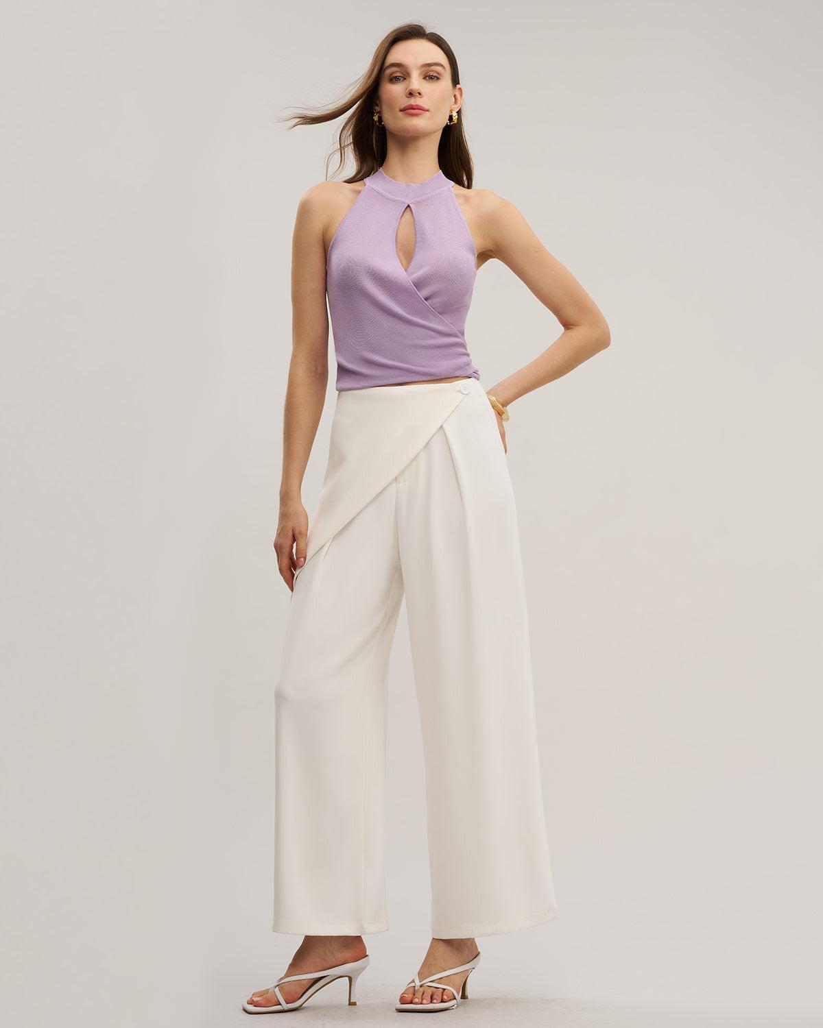 Purple Round Neck Tank Top Product Image