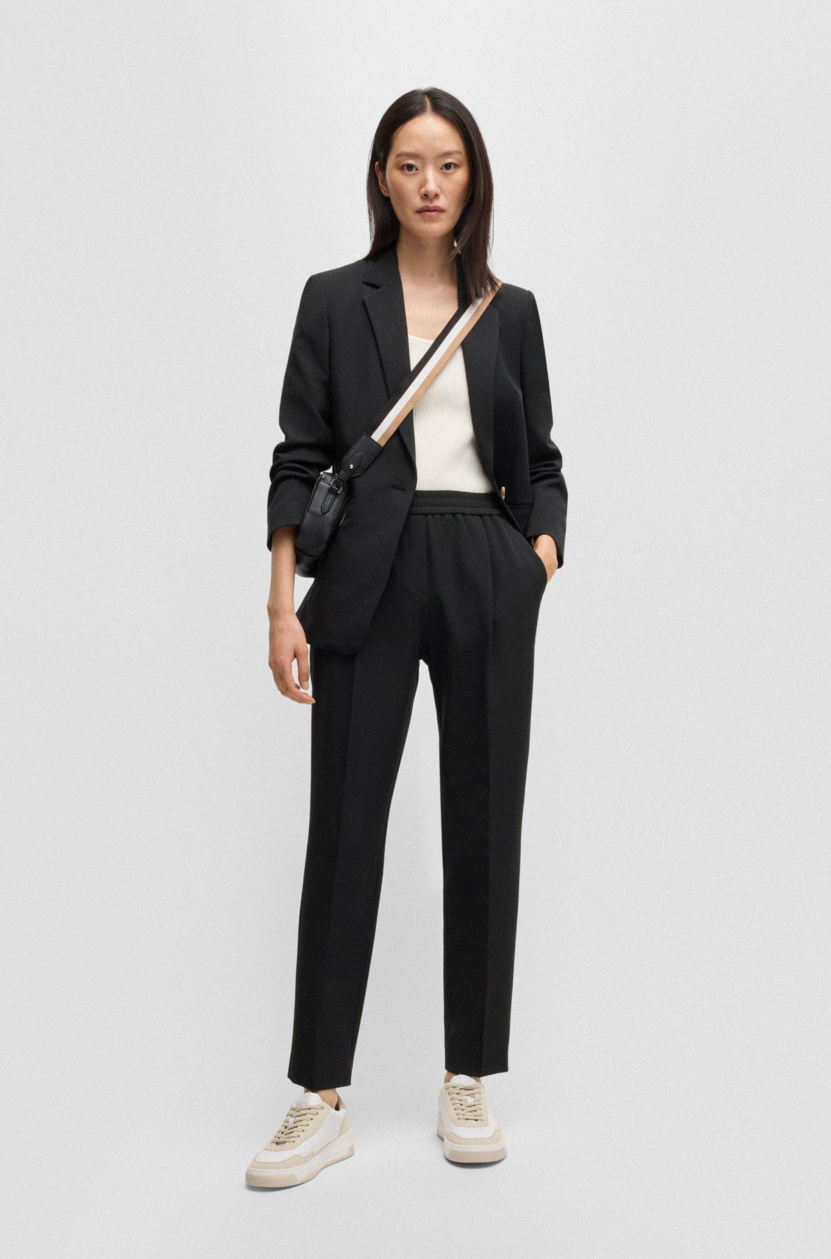 BOSS - Single-breasted jacket in stretch fabric - Black Product Image